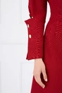 Rochie Moze office din stofa rosie cu mansete maxi