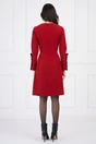 Rochie Moze office din stofa rosie cu mansete maxi