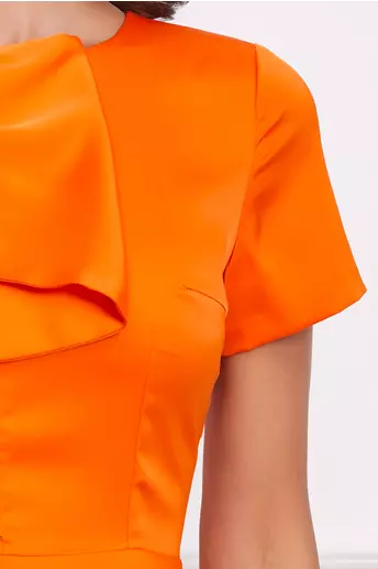 Rochie Moze orange cu funda maxi pe bust