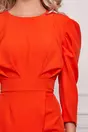Rochie Moze orange cu pliuri pe bust si fusta petrecuta