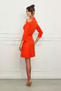 Rochie Moze orange cu un umar gol si nasturi pe fusta