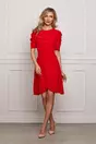 Rochie Moze rosie cu fusta petrecuta