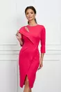 Rochie Moze rosu zmeura cu decupaj la bust