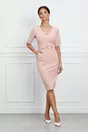 Rochie Moze roz cu catarama si buzunare