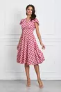 Rochie Moze roz cu nasturi si buline maxi magenta