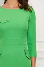 Rochie Moze verde crud cu clapete tip buzunare