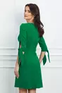 Rochie Moze verde cu funda la decolteu
