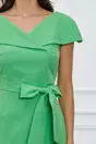 Rochie Moze verde cu fusta petrecuta si cordon in talie