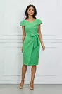 Rochie Moze verde cu fusta petrecuta si cordon in talie
