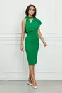 Rochie Moze verde cu guler tip esarfa