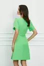 Rochie Moze verde cu pliuri pe fusta si maneci scurte