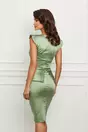 Rochie Moze verde fistic din satin cu paiete