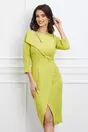 Rochie Moze verde lime cu decupaj la bust