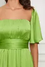 Rochie Moze verde lime lunga din voal satinat
