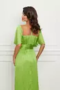 Rochie Moze verde lime lunga din voal satinat