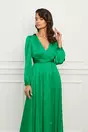 Rochie Moze verde lunga cu maneci decupate
