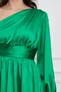 Rochie Moze verde midi cu un umar gol