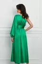 Rochie Moze verde midi cu un umar gol