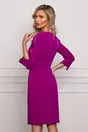 Rochie Moze violet cu nasturi pe maneci si fusta