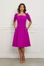 Rochie Moze violet cu pliuri pe fusta