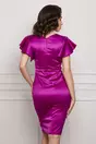 Rochie Moze violetcu maneci fluture si fronseuri