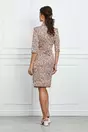 Rochie Natalia bej cu imprimeu orange tip sacou