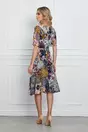 Rochie Natalia ivory cu imprimeu si cordon in talie