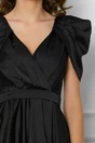 Rochie neagra clos din satin