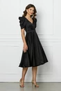 Rochie neagra clos din satin