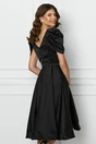 Rochie neagra clos din satin