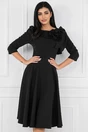 Rochie neagra cu floare maxi pe bust