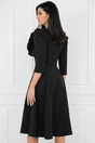 Rochie neagra cu floare maxi pe bust