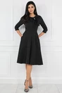 Rochie neagra cu funda si perle pe bust