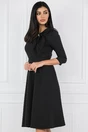Rochie neagra cu funda si perle pe bust