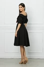 Rochie neagra cu rever la bust