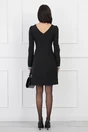 Rochie neagra cu strasuri la maneci