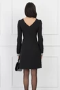 Rochie neagra cu strasuri la maneci