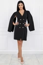 Rochie neagra tip sacou cu maneci decupate