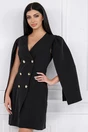 Rochie neagra tip sacou cu maneci decupate