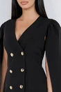 Rochie neagra tip sacou cu maneci decupate