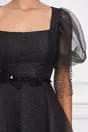 Rochie Nicoleta neagra cu glitter si strasuri