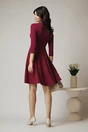 Rochie office din crep magenta cu bust petrecut