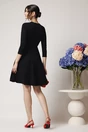 Rochie office din crep negra cu bust petrecut