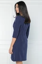 Rochie office din stofa bleumarin cu nasturi pe fusta