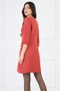 Rochie office din stofa corai cu nasturi pe fusta