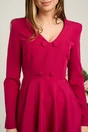 Rochie office din stofa fucsia cu nasturi la bust