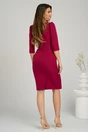 Rochie office din stofa fucsia cu nasturi pe fusta