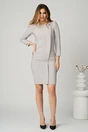 Rochie office din stofa gri cu accesoriu discret