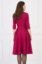 Rochie office din stofa magenta cu catarama in talie