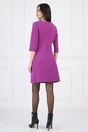 Rochie office din stofa mov cu nasturi pe fusta
